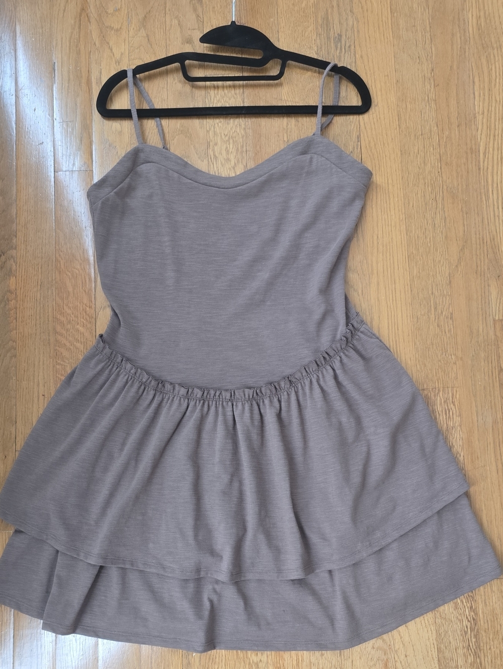SO Brand Women's Junior's Brown Spaghetti Strap Tiered Summer Dress Size Large